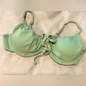 SOLD- Toluca Swim Angelina Ribbed Bikini Top Sage Green Adjustable Comfort